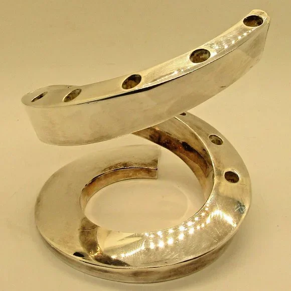 Dansk Jens Quistgaard Spiral Danish Modern Silver Plate Tapered Candle Holder - Picture 7 of 10